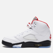 air jordan 5 white and red