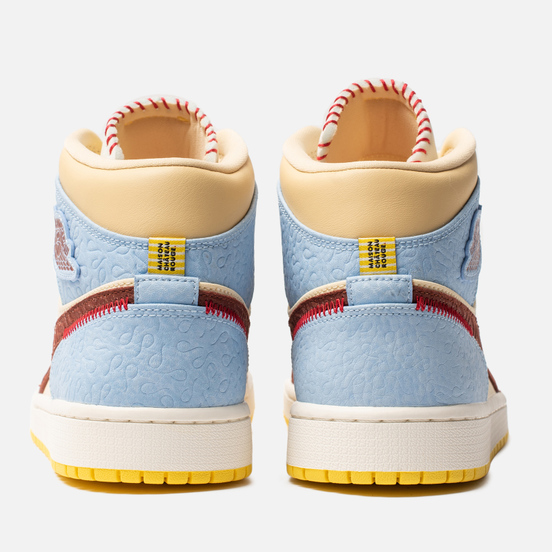 Мужские кроссовки Jordan x Maison Chateau Rouge Air Jordan 1 Mid SE Fearless Pale Vanilla/Cinnamon/Psychic Blue