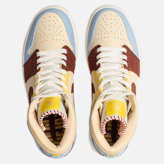 Мужские кроссовки Jordan x Maison Chateau Rouge Air Jordan 1 Mid SE Fearless Pale Vanilla/Cinnamon/Psychic Blue