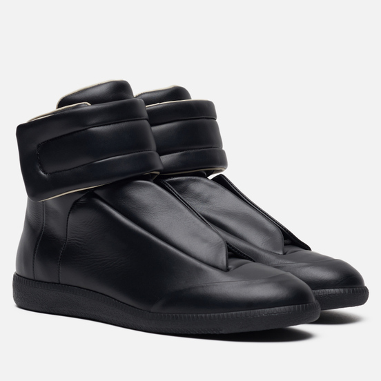Мужские кроссовки Maison Margiela Future Leather Top High Black/Black