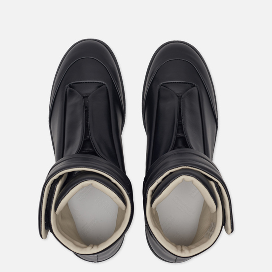 Мужские кроссовки Maison Margiela Future Leather Top High Black/Black