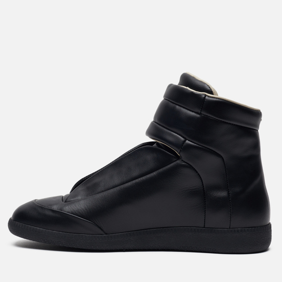 Мужские кроссовки Maison Margiela Future Leather Top High Black/Black