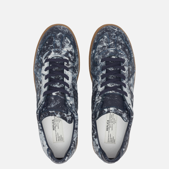 Мужские кроссовки Maison Margiela Replica Low Hand Painted Navy/Painter