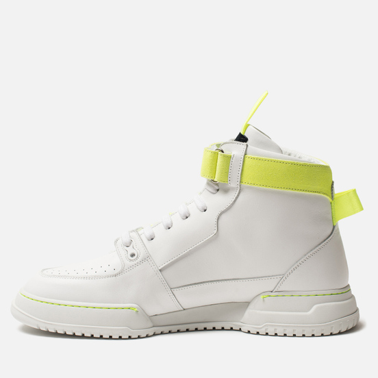 Мужские кроссовки Marcelo Burlon County Nis High White/Fluo Yellow