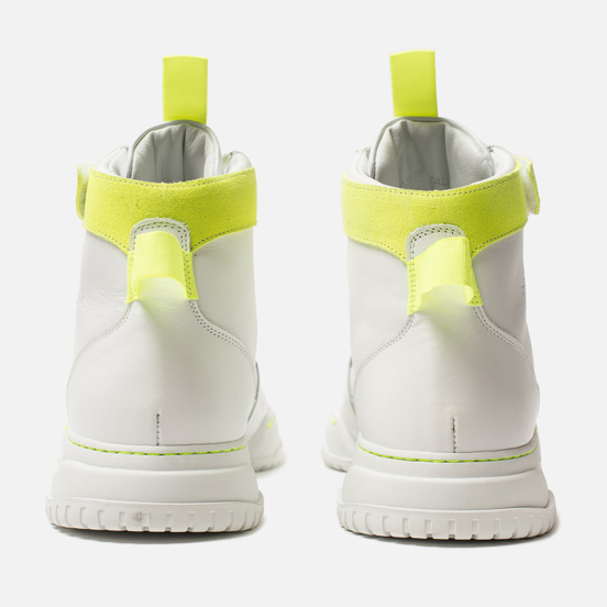 Мужские кроссовки Marcelo Burlon County Nis High White/Fluo Yellow