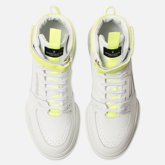 Мужские кроссовки Marcelo Burlon County Nis High White/Fluo Yellow