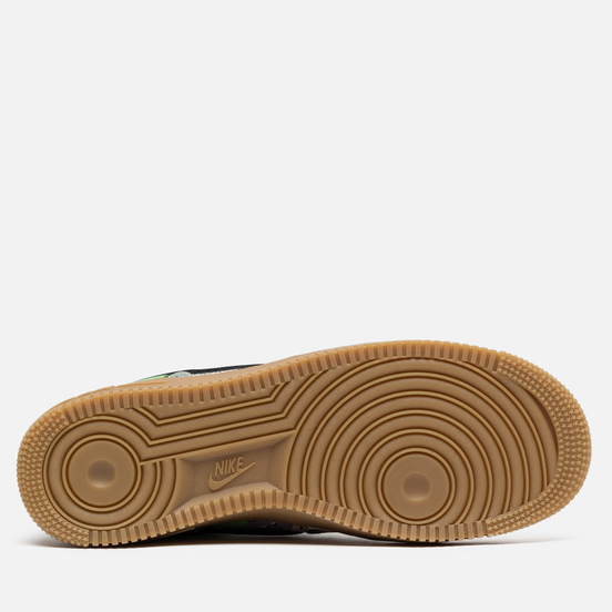 Мужские кроссовки Nike Air Force 1 07 QS Black/Black/Green Spark/Gum Light Brown