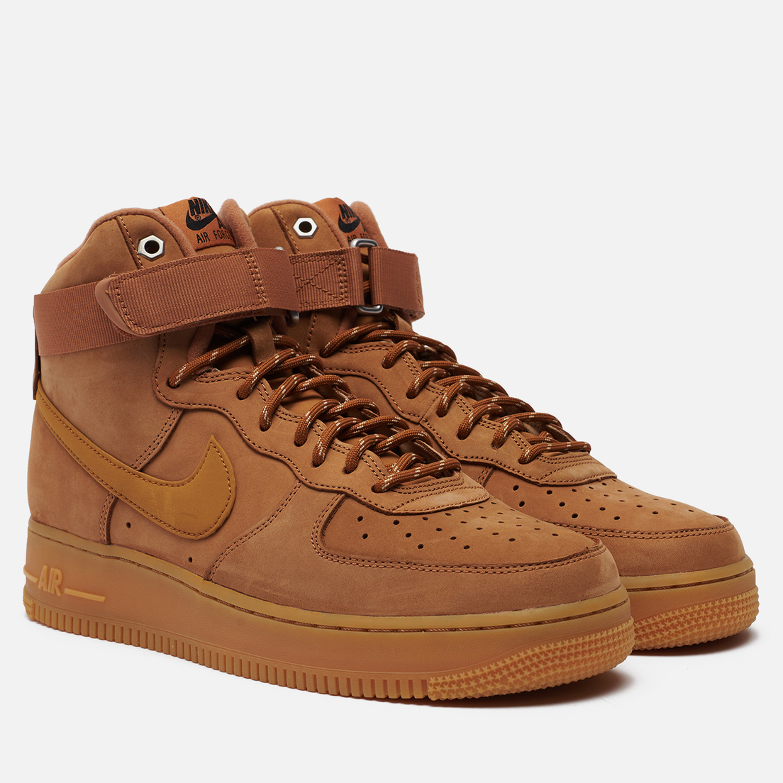 brown high top forces