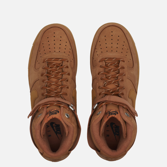 Мужские кроссовки Nike Air Force 1 High 07 WB Flax/Wheat/Gum Light Brown/Black