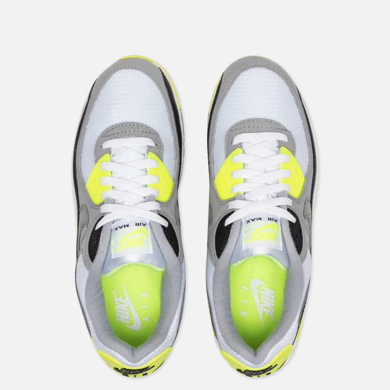 Мужские кроссовки Nike Air Max 90 White/Particle Grey/Volt/Black