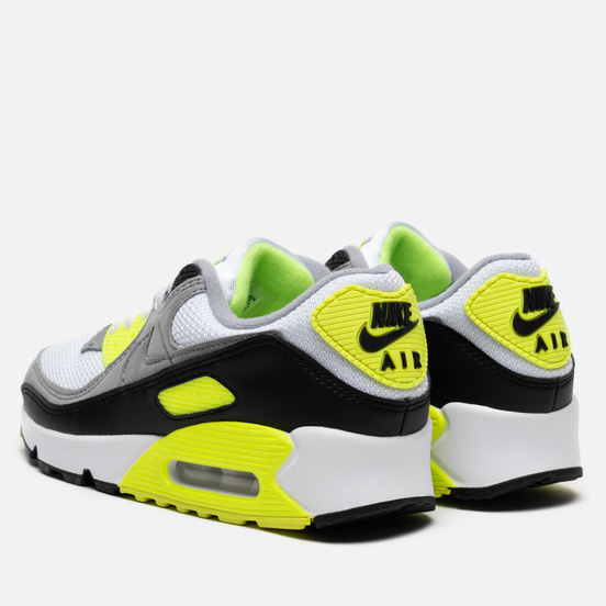 Мужские кроссовки Nike Air Max 90 White/Particle Grey/Volt/Black