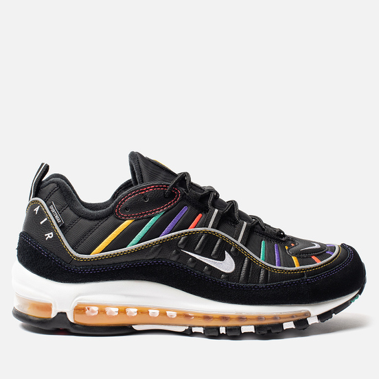 Мужские кроссовки Nike Air Max 98 Premium Black/Flash Crimson/Kinetic Green