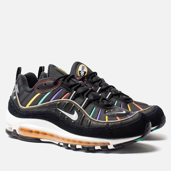 Мужские кроссовки Nike Air Max 98 Premium Black/Flash Crimson/Kinetic Green