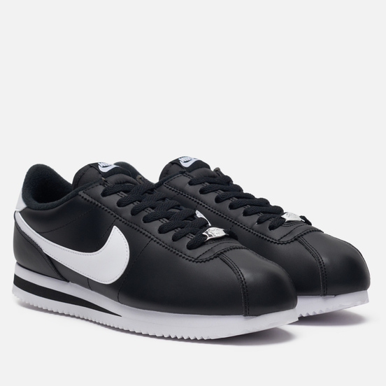 Мужские кроссовки Nike Cortez Basic Leather Black/White/Metallic Silver