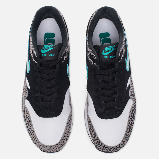 Мужские кроссовки Nike x atmos Air Max 1 Premium Retro Elephant Black/Clear Jade/White