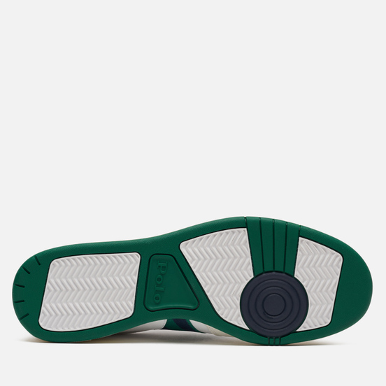 Мужские кроссовки Polo Ralph Lauren Polo Court Synthetics Leather/Suede White/Kelly Green/Newport Navy