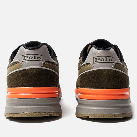 Мужские кроссовки Polo Ralph Lauren Trackster 100 Pony Suede/Mesh Deep Olive/Basketball Orange