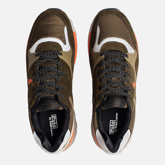 Мужские кроссовки Polo Ralph Lauren Trackster 100 Pony Suede/Mesh Deep Olive/Basketball Orange