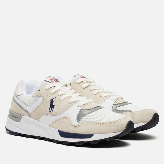 Мужские кроссовки Polo Ralph Lauren Trackster Pony Suede/Leather/Mesh White/Navy Polo Pony