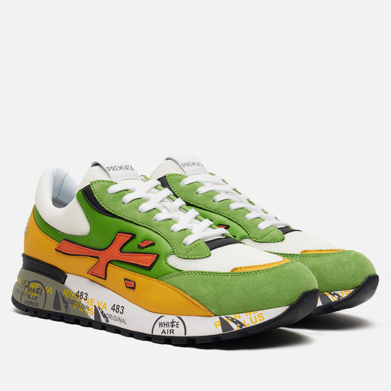 Мужские кроссовки Premiata Django 4687 Green/White/Yellow