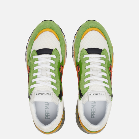 Мужские кроссовки Premiata Django 4687 Green/White/Yellow