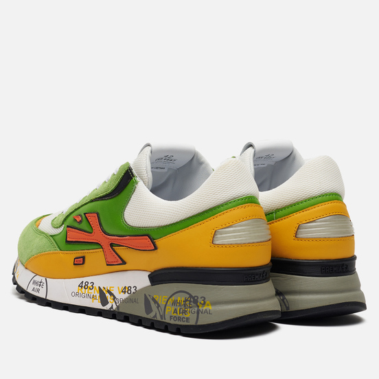 Мужские кроссовки Premiata Django 4687 Green/White/Yellow