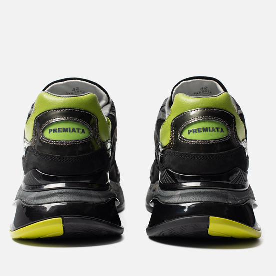 Мужские кроссовки Premiata Sharky 014 Black/Volt