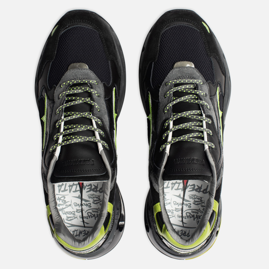 Мужские кроссовки Premiata Sharky 014 Black/Volt