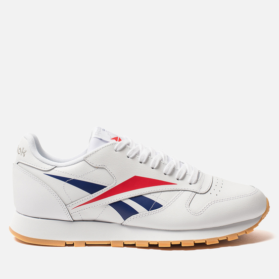 Мужские кроссовки Reebok Classic Leather Vector White/Scarlet/Phantom Blue