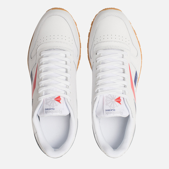 Мужские кроссовки Reebok Classic Leather Vector White/Scarlet/Phantom Blue