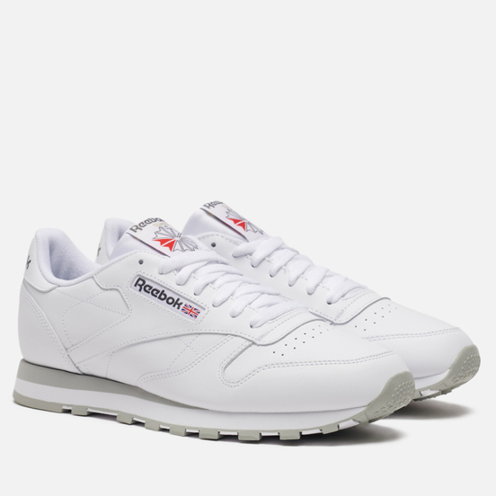 Мужские кроссовки Reebok Classic Leather White/Light Grey