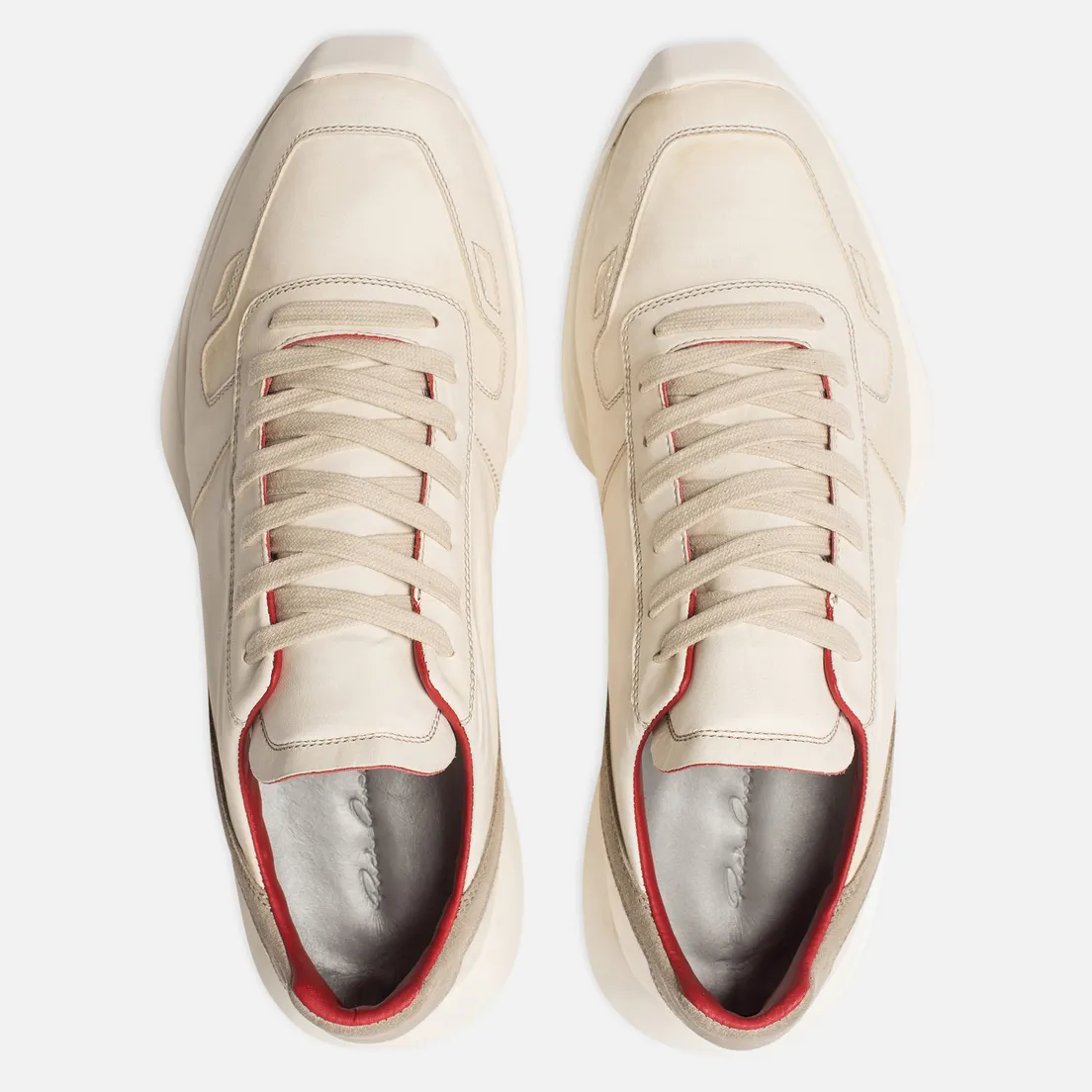 Rick Owens Мужские кроссовки New Vintage Runner Lace Up Parchment Combo