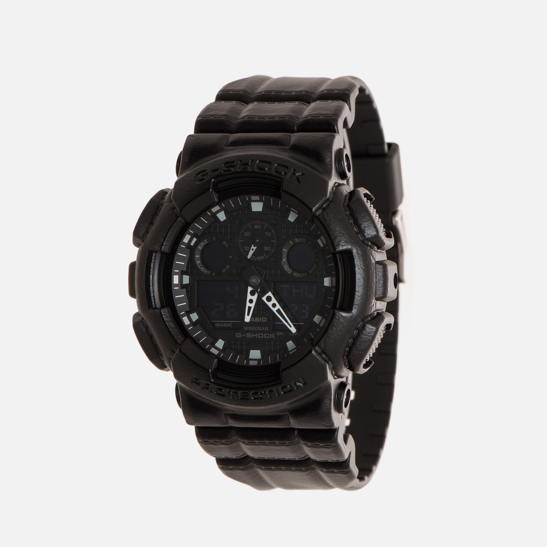 CASIO Наручные часы G-SHOCK GA-100BT-1A Black Leather Texture Series