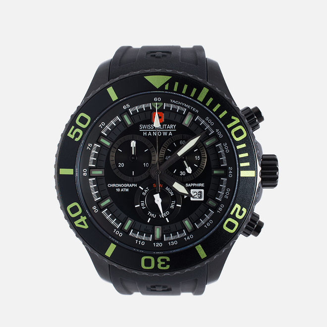 Наручные часы Swiss Military Hanowa Navy Line Immersion Chrono Black/Voltage Green