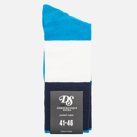 Мужские носки Democratique Socks Originals Block Party Sea Blue/Navy/Broken White