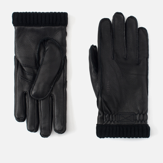 Мужские перчатки Hestra Deerskin Primaloft Ribbed Black