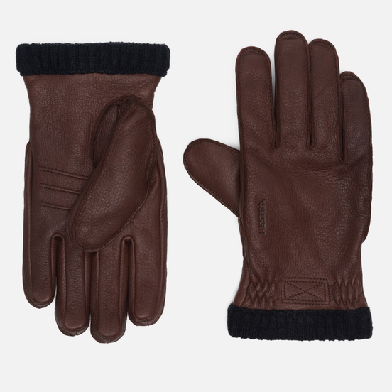 Мужские перчатки Hestra Deerskin Primaloft Ribbed Chocolate