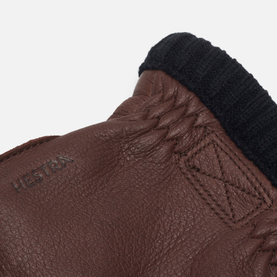 Мужские перчатки Hestra Deerskin Primaloft Ribbed Chocolate