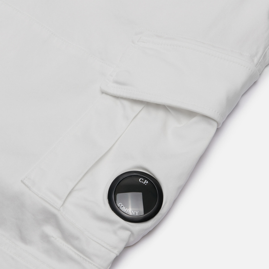 Мужские шорты C.P. Company Garment Dyed Stretch Sateen Cargo Gauze White