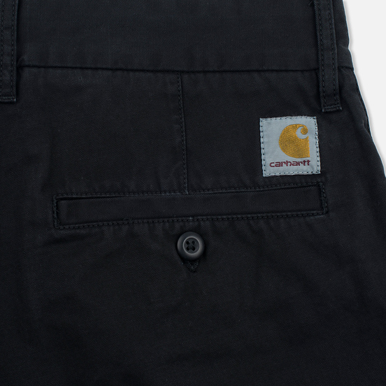 Мужские шорты Carhartt WIP Johnson Twill 7 Oz Black Garment Dyed
