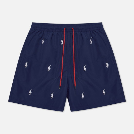 Мужские шорты Polo Ralph Lauren Traveler Swim Fall Royal/White All Over Print Pony