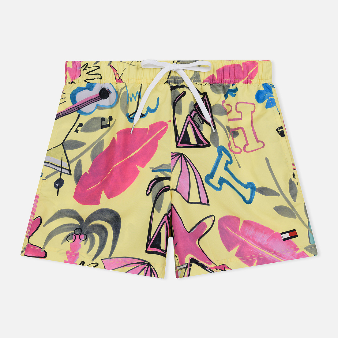 Tommy Jeans Мужские шорты Havana Beach Party Medium Drawstring Leaf Print