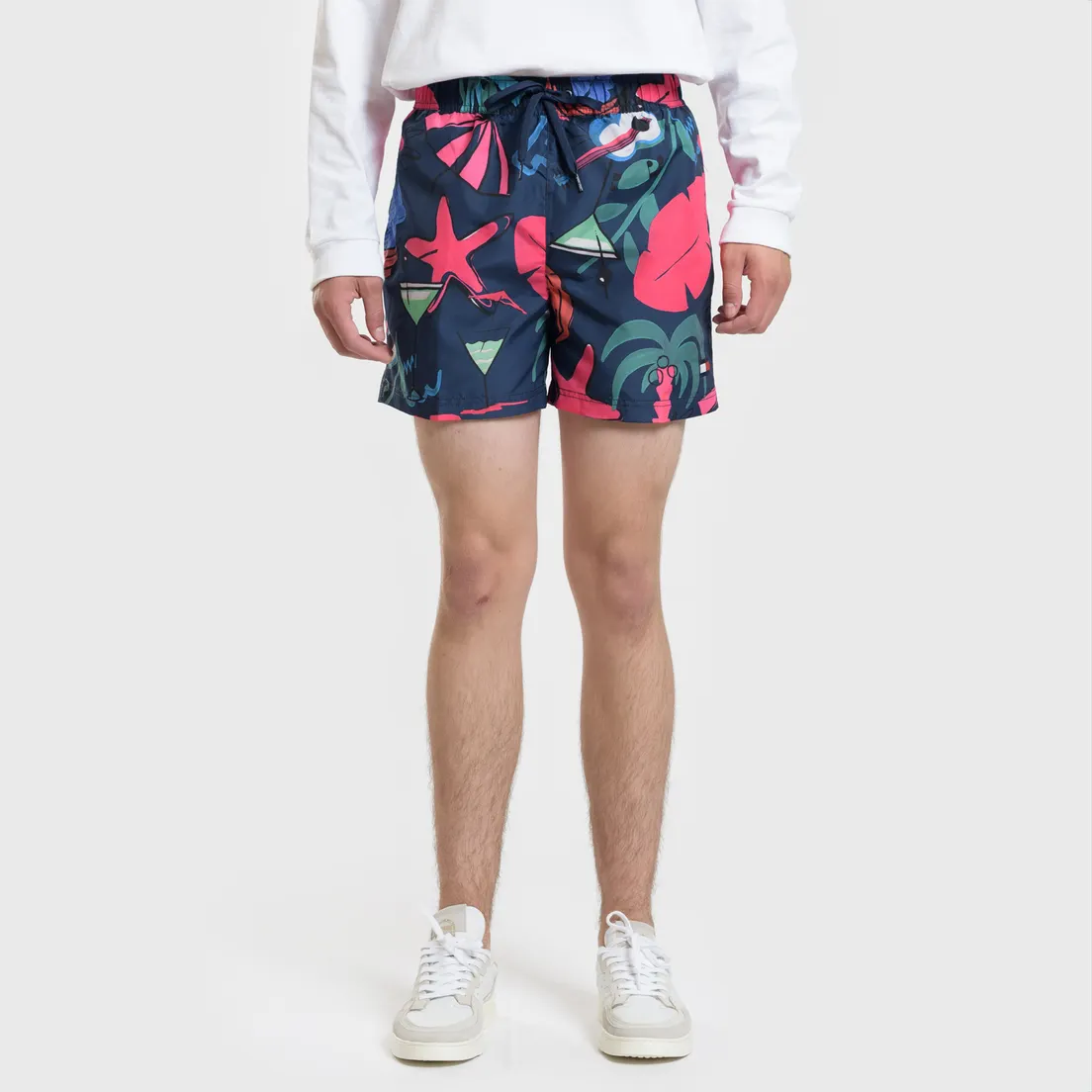 Tommy Jeans Мужские шорты Havana Beach Party Medium Drawstring Leaf Print