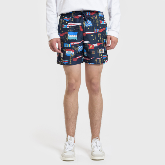 Мужские шорты Tommy Jeans Sailing Flag Medium Drawstring Flag Print Navy Blazer