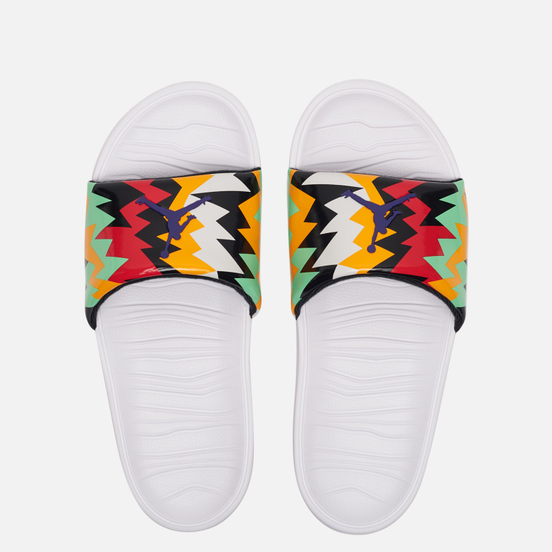 Мужские сланцы Jordan Break White/Court Purple/Neutral Grey/Citrus