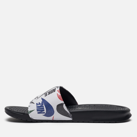 Мужские сланцы Nike Benassi JDI Swoosh Print Black/Black/White/Multicolor