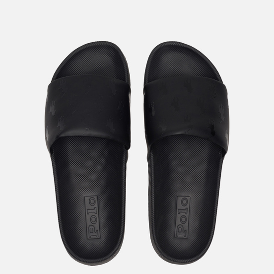 Мужские сланцы Polo Ralph Lauren All Over Print Pony Player Pool Slide Black