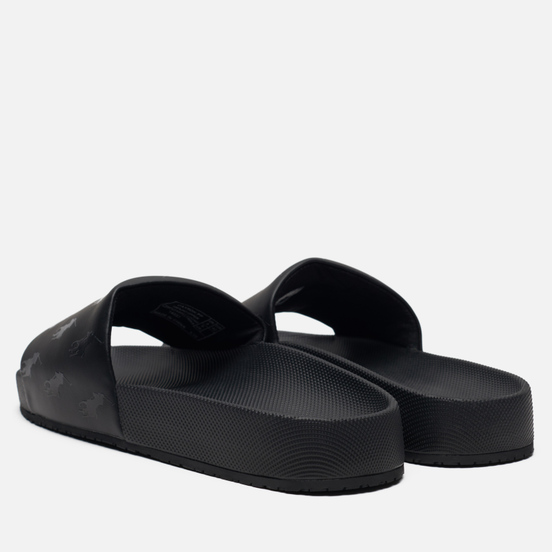 Мужские сланцы Polo Ralph Lauren All Over Print Pony Player Pool Slide Black