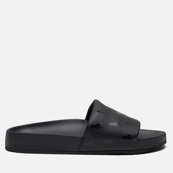 Мужские сланцы Polo Ralph Lauren All Over Print Pony Player Pool Slide Black