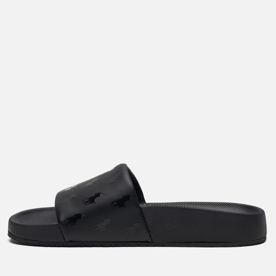 Мужские сланцы Polo Ralph Lauren All Over Print Pony Player Pool Slide Black